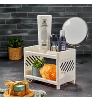 2 Katlı Çok Amaçlı Makyaj Organizeri – Şeffaf Akrilik Takı & Kozmetik Düzenleyici Banyo, Mutfak ve Çalışma Odası İçin Raf Modern ve Yer Tasarruflu