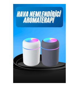 Mey İthalat® Humidifier LED Işıklı Mini Ortam Oda Kokusu Aromaterapi Buhardanlık