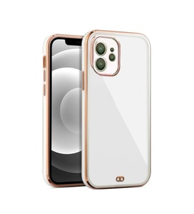 iPhone   12      arka    Kapak Kılıf   Beyaz   kenarlı  rose