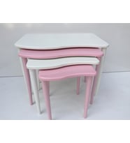 Zigon 17643 S Model Kayın RETRO Ayak Parlak pembe-beyaz renk MDF Tabla El Yapı