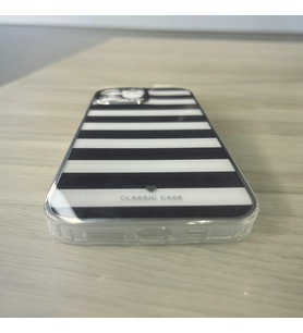 IPHONE 13 PRO MAX Siyah Beyaz Baskılı Sade ve şık Görünümlü Telefon Kılıfı (Siyah - Beyaz)