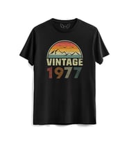 Vintage 1977 Eskitme Siyah Tshirt