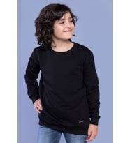 Toontoy Erkek Çocuk Arma Detaylı Sweatshirt (Siyah)