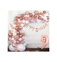 ROSE GOLD KROM METALİK RENK BALON ZİNCİR SET