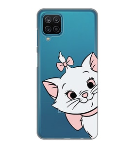 Samsung Galaxy A22/M22/M32 Uyumlu Marie Kedicik Desenli Şeffaf Telefon Kılıfı