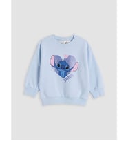 LCW Kids Mavi Stitch Baskılı Kız Çocuk Kalın Sweatshirt