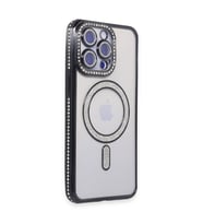 iPhone 14 Pro Max Kılıf Joke Simli Magneticsafe Kılıf - Siyah