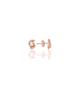 Gümüş rose zirkon taşlı göz modeli küpe SGTL12777ROSE