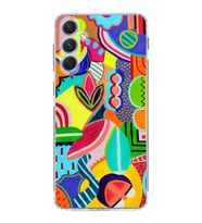 PrintiFy Samsung Galaxy A54 ile Uyumlu 1mm Slim Fit Retro Colors 6 Baskılı Şeffaf  Kılıf