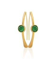 Kadir Jewellery 22 Ayar Altın Kaplama Kadın Taşlı Küpe -El İşçiliği Ve Hipoalerjenik Küpe