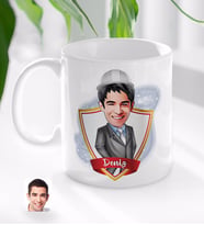 BK Gift Kişiye Özel İsimli Erkek Mühendis Karikatürlü Beyaz Kupa Bardak-1