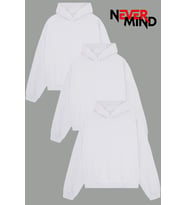 3'Lü Düz Basic Kalın Kışlık Sweatshirt - Siyah Beyaz Duman Gri Oversize Kapüşonlu