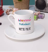 Laboratuvar Teknikeri Türk Kahvesi Fincanı Beyaz