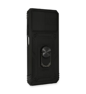 Note 10 Kılıf Pars Lens Yüzüklü  - Siyah