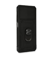 Note 10 Kılıf Pars Lens Yüzüklü  - Siyah