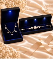 925 Ayar Gümüş Takı Seti Gold Şans Kolyesi ve Rose Baget Bileklik Işıklı Kutulu