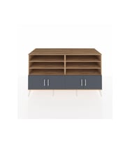Kronos Konsol 6 Raflı 4 Kapaklı 176x59x99 Çam-Antrasit