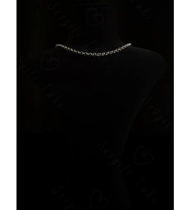 Oval Model Choker Çelik Zincir Kolye -Choker Serisi (Gümüş)