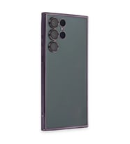 Samsung Galaxy S22 Ultra Kılıf Kamera Korumalı Lensli Silikon - Mor