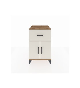 Kronos Komodin Tek Raflı Tek Çekmeceli 2 Kapaklı 60x59x96 Çam-Aytaşı