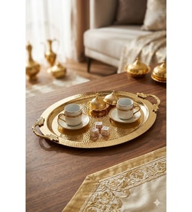 DAMLA OVAL 6 KİŞİLİK TEPSİ ALTIN