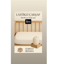 BEBEK & ÇOCUK MÜSLİN LASTİKLİ ÇARŞAF (Ekru)