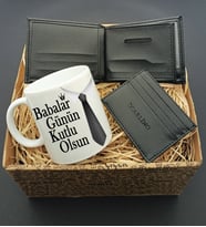 Babalar Gününe Özel Kupa & Cüzdan & Kartlık Hediye Seti