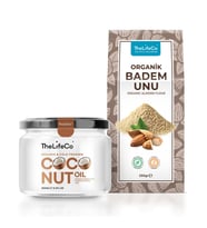 TheLifeCo Organik Badem Unu 250 gr +  Organik Hindistan Cevizi Yağı 250 ml