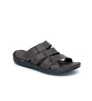 Trendyshose 1030 Anatomic Deri Erkek Günlük Terlik (KAHVE)