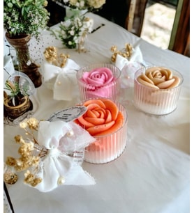 Mumelia Candles Mika Kutuda Gül - Doğal Soya Hediyelik Mum - 15 Adet