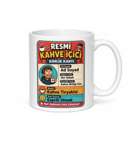 İsme Özel Kimlik Kartı Temalı Komik Baskılı Kupa Bardak Esprili Hediye
