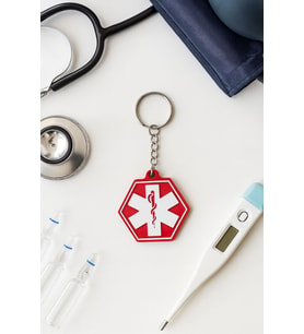 NFC Sağlık Çalışanı Anahtarlığı – Link Yüklenebilir Akıllı Anahtarlık  Doktor ve Hemşire Hediyesi (A.Kırmızı)