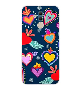 PrintiFy Huawei Mate 20 Lite ile Uyumlu Retro Color 3  Kamera Korumalı Şeffaf  Kılıf