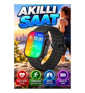 Akıllı Saat Sağlık Takibi Kalp Atışı İzleme, Adımsayar ve Nefes Egzersizi Özellikli Yeni Nesil Model