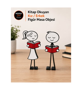 Kitap Okuyan Kız ve Erkek Biblosu 3D Baskı