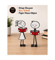 Kitap Okuyan Kız ve Erkek Biblosu 3D Baskı