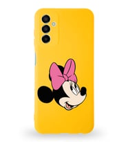 Samsung Galaxy M13 Uyumlu Lansman Kılıf Altı Kapalı İçi Kadife  Minnie Mouse-A Tasarımlı  Kapak (Şeffaf)