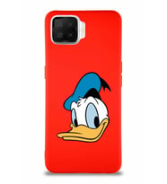Oppo A73 Soft Premier Kapak Donald Duck-B Tasarımlı Silikon Kılıf - Kırmızı (Şeffaf)