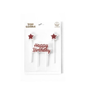 Simli Happy Birthday Yıldız Mum Seti