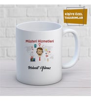 Kişiye Özel İsim Yazılabilir Müşteri Hizmetleri Kupa Bardak