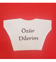 Özür Dilerim Yazılı Peluş Oyuncak Ayı Tişörtü
