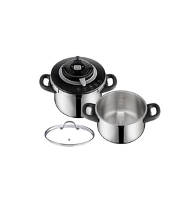 Clipso Chef 6 Litre + 4,5 Litre Düdüklü Tencere Seti - 1510002674 (Siyah)