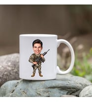 Kişiye Özel Bardak - Karikatür Bardak - Erkek Asker Bardak