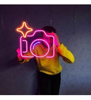 influencer Kamera Led Neon Işık Dekor Ürün