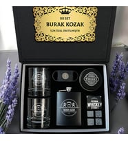 Premium Siyah Kutu Viski Koleksiyon ve Aksesuar Seti