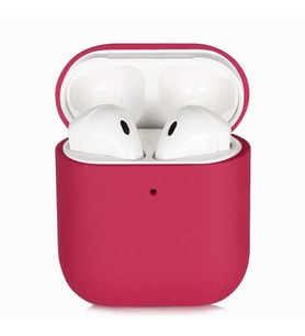 Apple Airpods Kılıf Kadife Ultra Esnek İnce Camera Protected Velvet Case (Koyu Pembe)