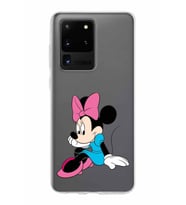 Samsung Galaxy S20 Ultra Kapak Minnie Mouse Tasarımlı Şeffaf Silikon Kılıf