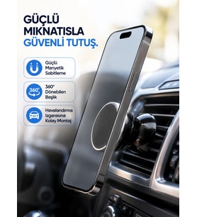 Araç İçi Telefon Tutucu Mıknatıslı Halandırma Izgarası Telefon Standı