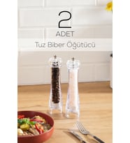 Porsima 5915366 Baharat Öğütücü 2li Set Değirmen Baharat Değirmeni El Değirmeni Tuz Karabiber Öğütücü Baharatlık