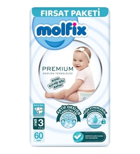 Mey İthalat® Premium Bebek Bezi Fırsat Paketi 3 Beden 4-9 Kg 60 Adet